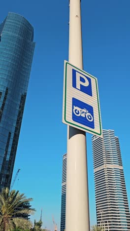 vertical footage of motorbike motorbike signs in a residential area in dubai