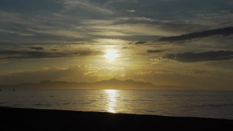 Wide-Shot-of-Great-Salt-Lake-at-Sunset