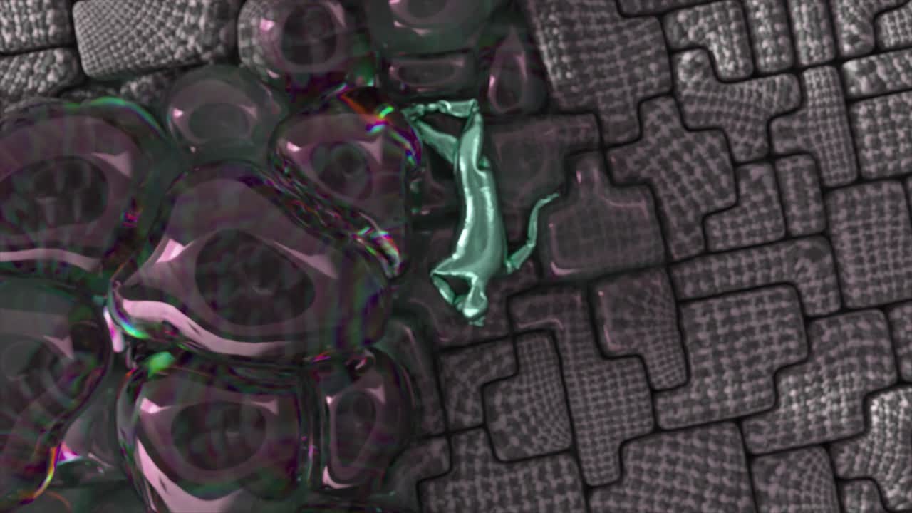 arte digital abstracto con patrones geométricos y figuras brillantes