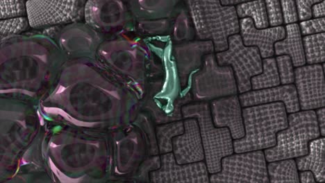 arte digital abstracto con patrones geométricos y figuras brillantes