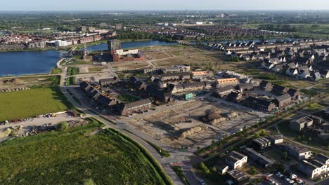 housing shortage in the netherlands, new build housing, residential areas. real estate. aerial video