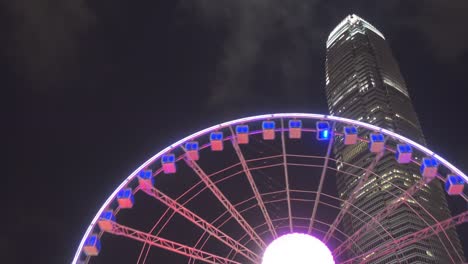 la rueda de la ferris en hong kong por la noche, timelapse 4k