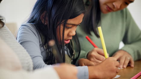 apoyo, madre y niño aprendiendo a dibujar