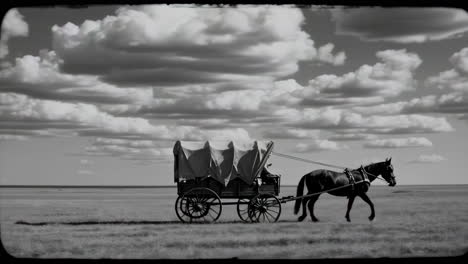 covered wagon on the plains