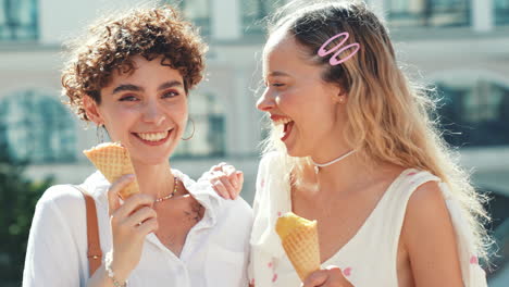 two friends enjoying ice cream