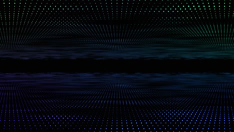 digital disco dot 3d animation motion graphic tunnel dot glow lighting mirror particles on abstract black background loop visual effect live performance title 4k blue teal