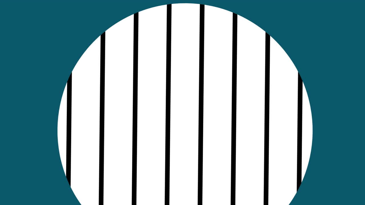 animación de un círculo con rayas negras girando sobre un fondo azul.