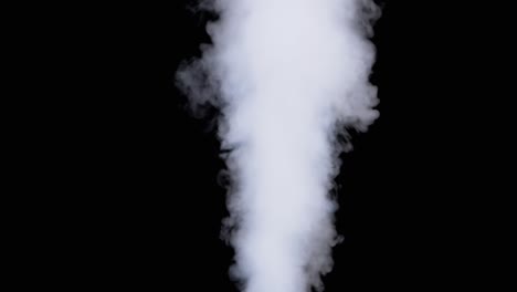 white water vapor. jet of vapour steam on black background. slow motion