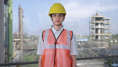 indian female architect staring to the camera