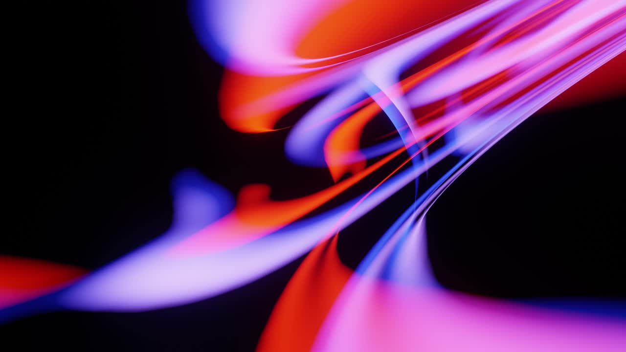 Colored neon lines floating in space. VJ Loop animation