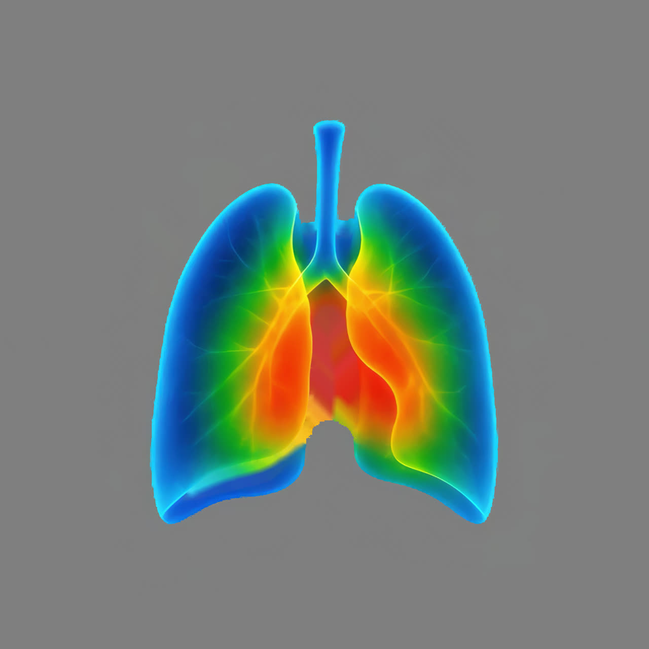 Colorful lungs medical illustration animation isolated asset, transparent 4K video, alpha channel