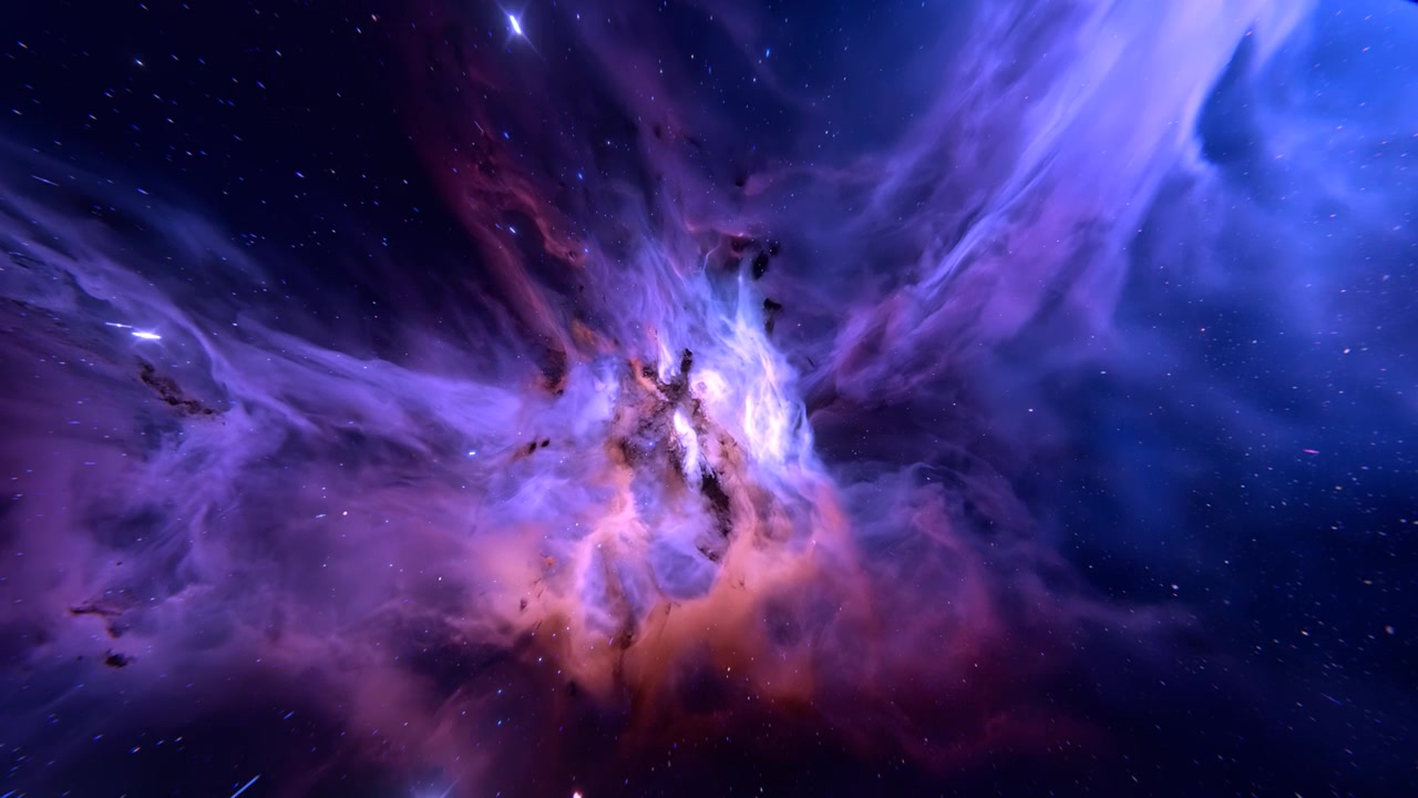 Levende lilla og blå nebulasky i det dybe rum