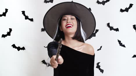 happy witch costume portrait