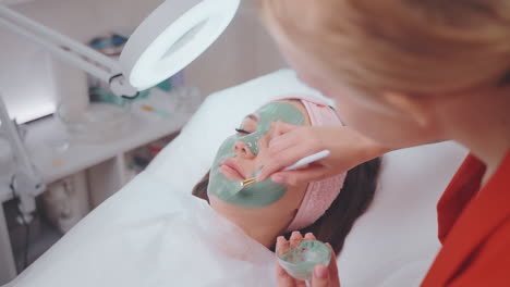 woman getting a facial mask treatment