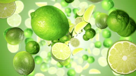 falling limes background, loop,, with alpha channel