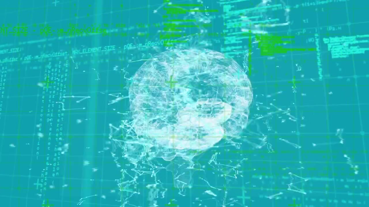 Animation of shapes and brain over data processing