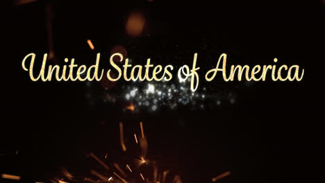 united states of america text and a sparkle for fourth of july.