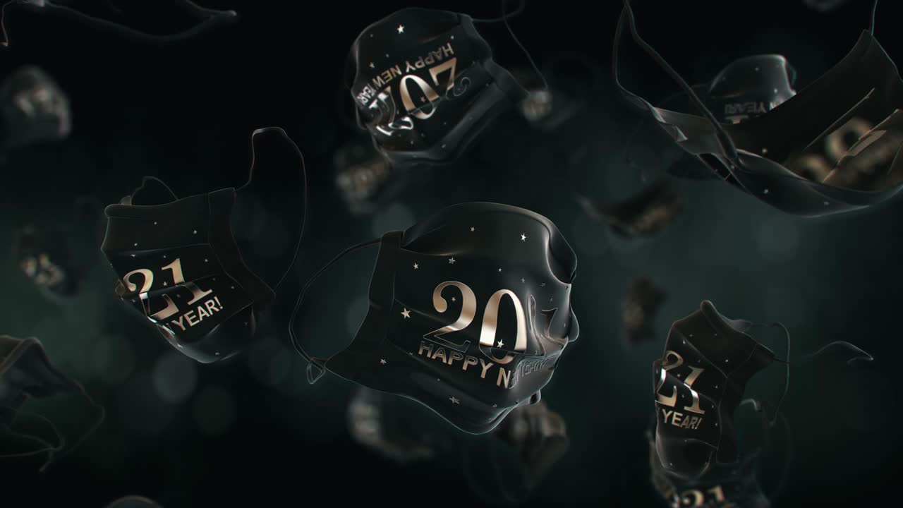 새로운 해의 럭셔리 의료 코로나 바이러스 얼굴 마스크 4k 느린 동작으로 루프 가능한 비디오