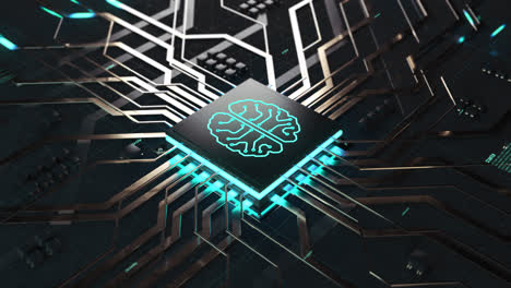 animated visualization of an artificial intelligence chip an animation consisting of particles of an artificial intelligence chip