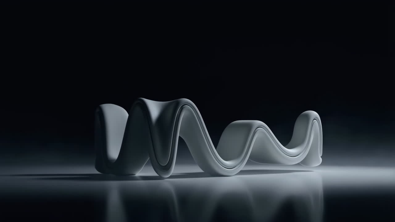 Abstract Wavy White 3D Rendered Object
