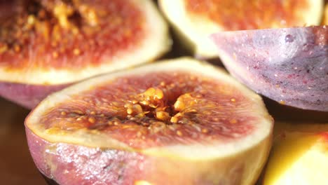 close up of sliced figs