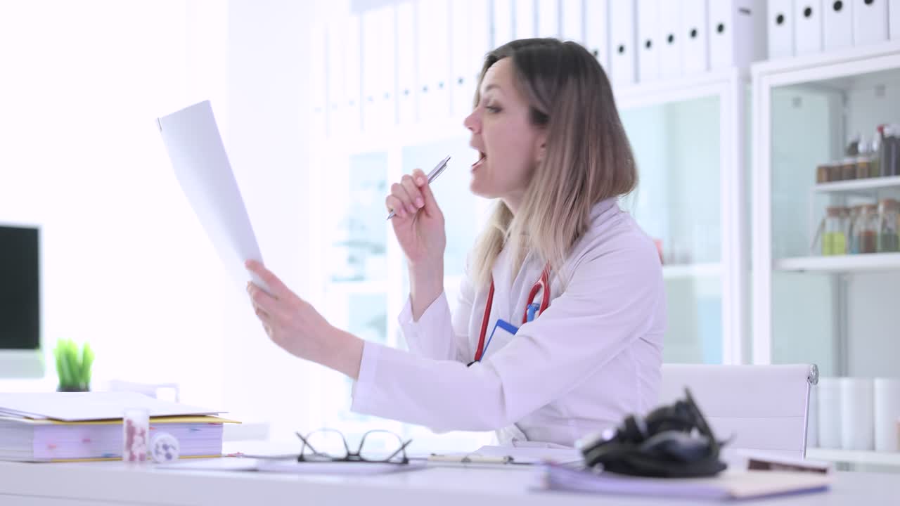 Doctor working at her desk