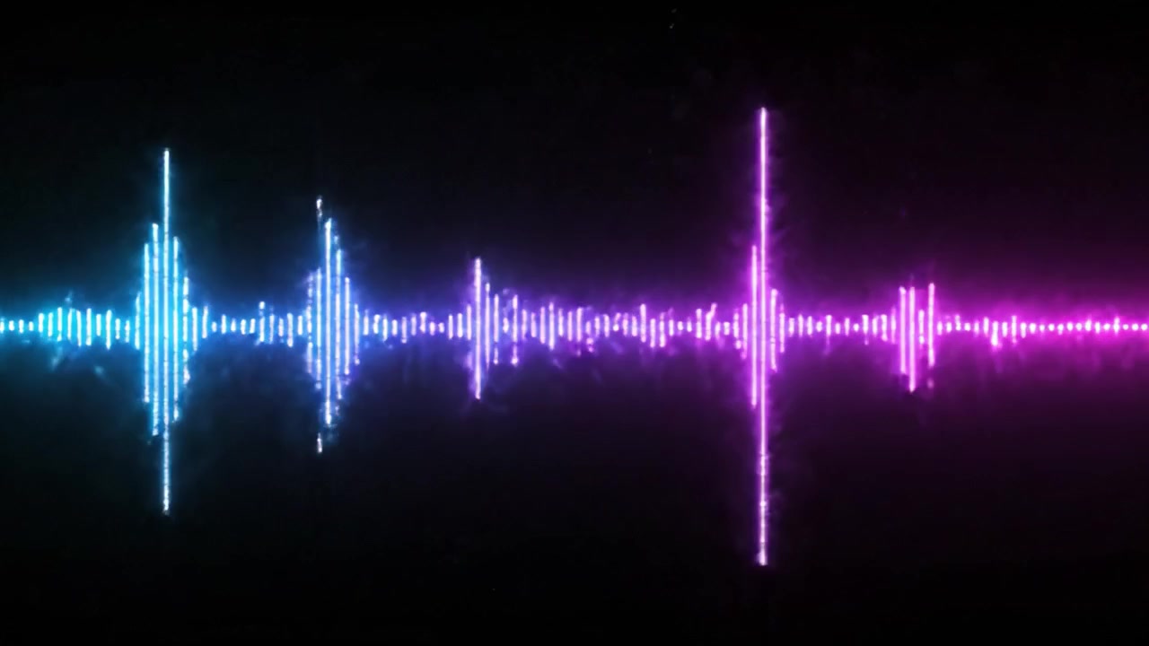 Visual Representation of Sound Waves in Vibrant Blue and Magenta Colors, Showcasing Dynamic Audio Patterns and Rhythmic Transitions in Digital Form