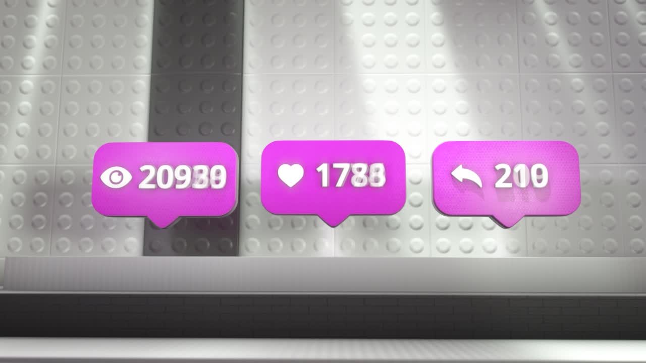 무대에서 표시되는 소셜 미디어 참여 메트릭스