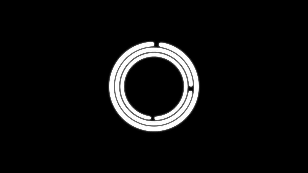Abstract White Circular Loading Animation on Black Background