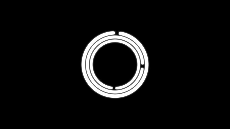 Abstract White Circular Loading Animation on Black Background