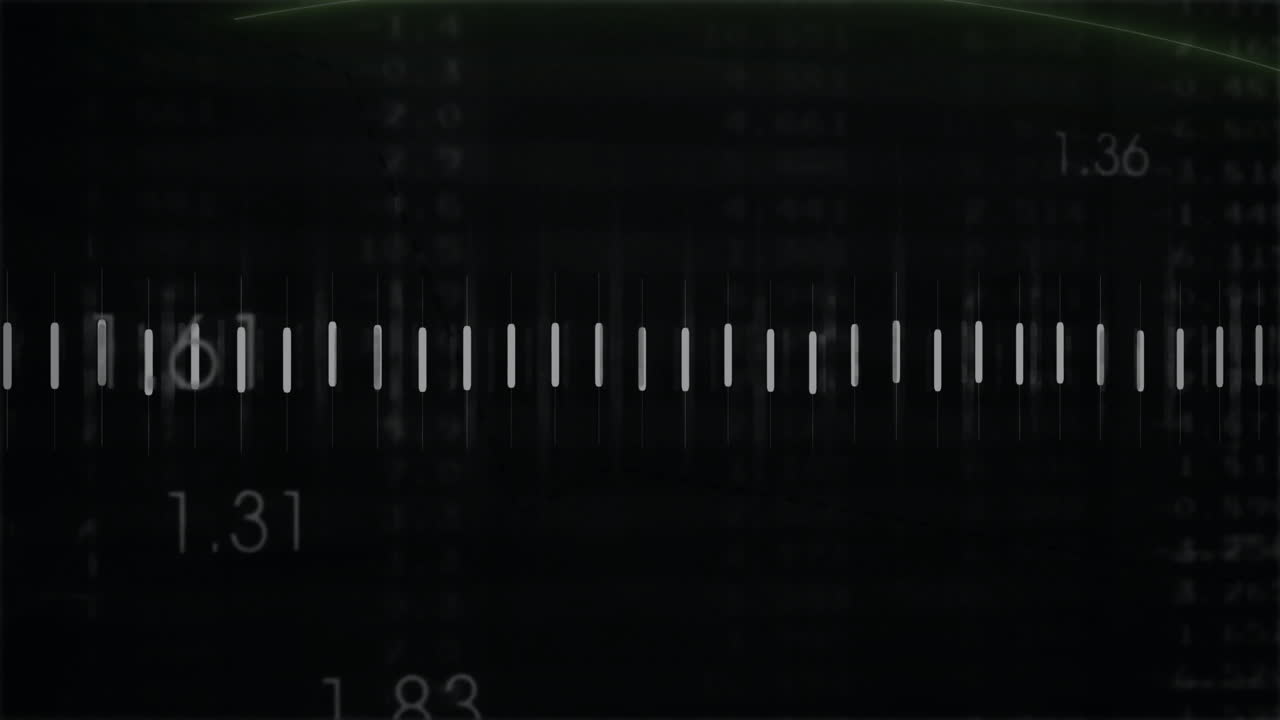 Creating measurement scale with horizontal lines and numbers on dark background