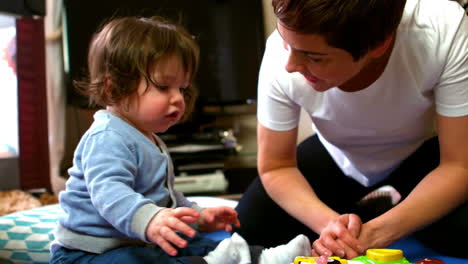 cute baby playing with toys