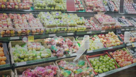 animation of data processing over groceries