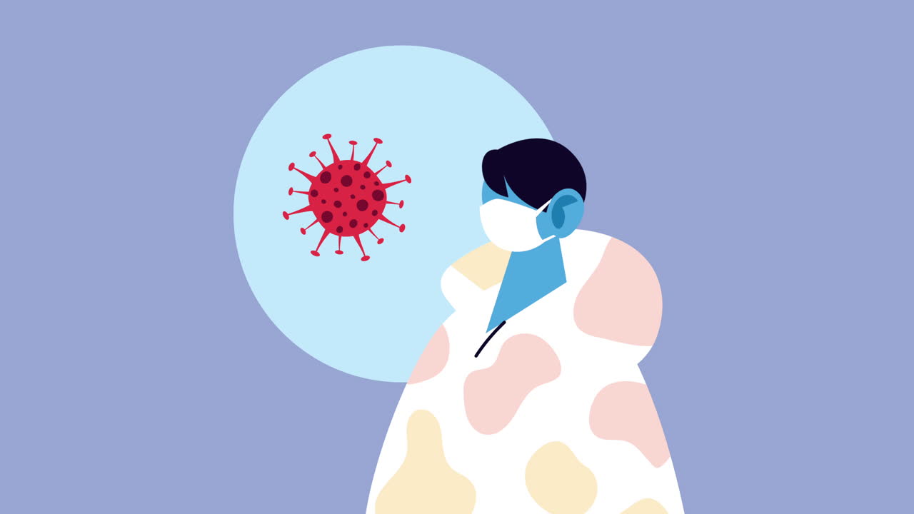 코로나19에 대한 의료 마스크를 착용한 남성 환자