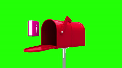 Information-symbol-in-the-mailbox-on-green-background