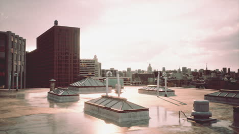 el horizonte de la ciudad de nueva york con los rascacielos de manhattan después de la tormenta