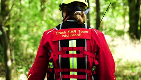 czech sar team rescuer in the forest
