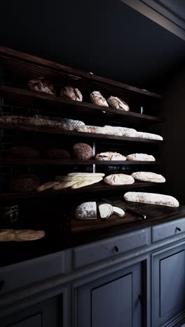 una exhibición de panadería de pan fresco