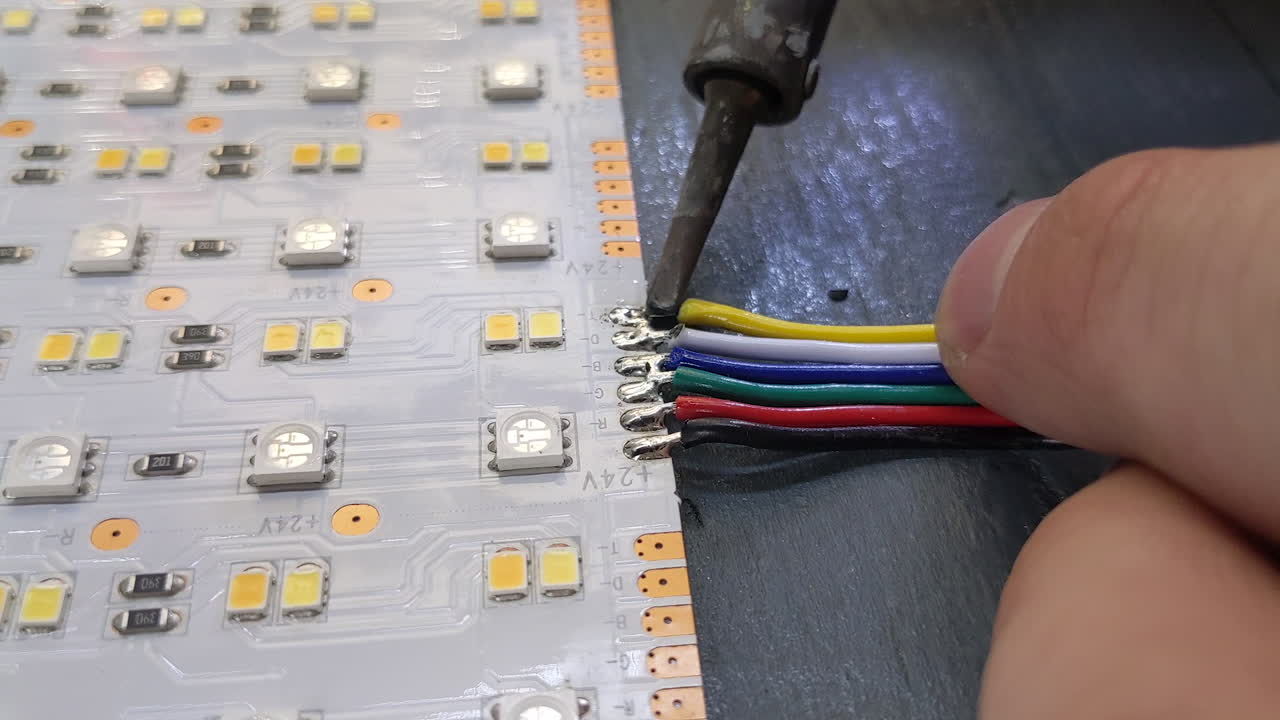 Profile. Removing wires from led panel.