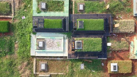 vista aérea de un cementerio
