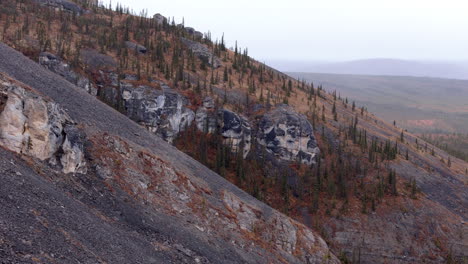 mountains near engineer creek, dempster highway, yukon, canada - drone shot