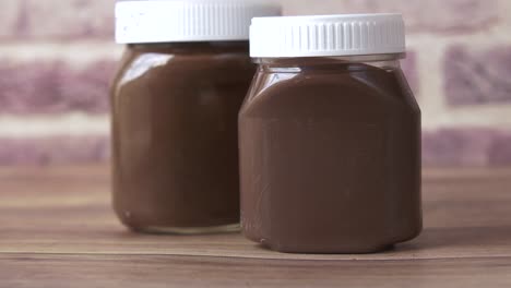 chocolate spread in glass jars