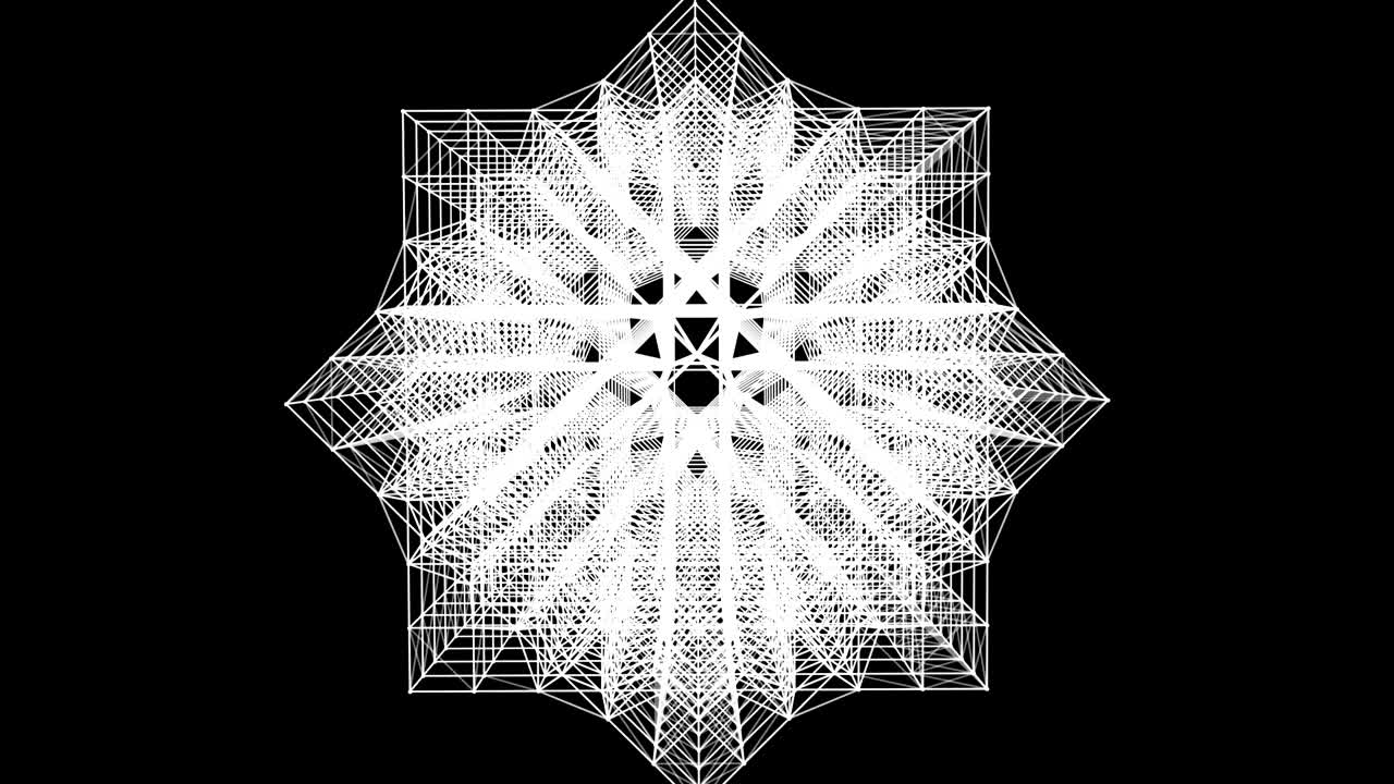 3d frota el hizb de partículas blancas que giran sobre un fondo negro.