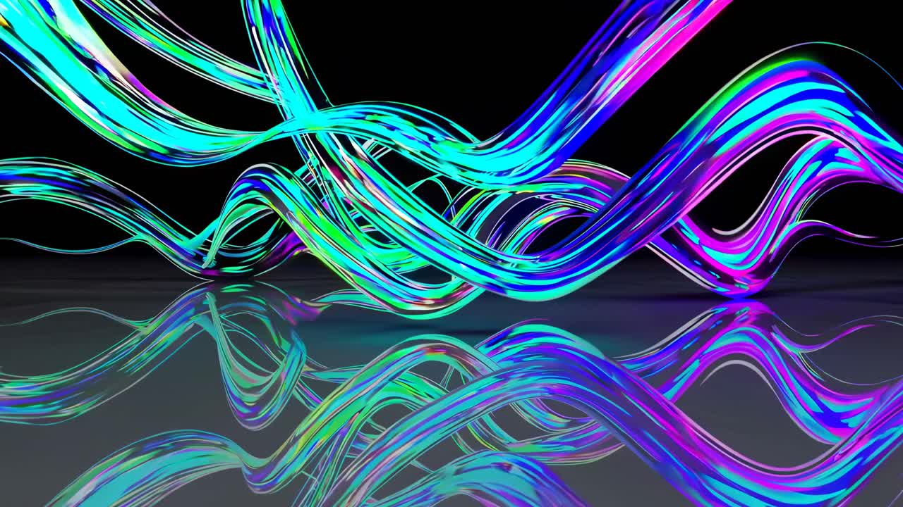 Abstract Colorful Neon Lines
