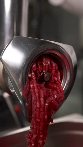 meat grinder in action