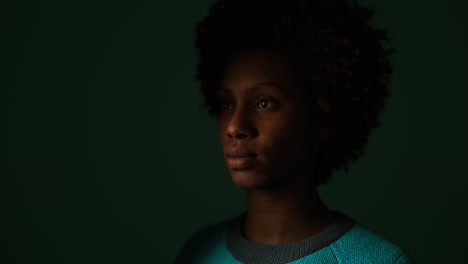portrait of beautiful happy black woman standing