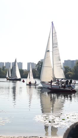 sailboats on a river