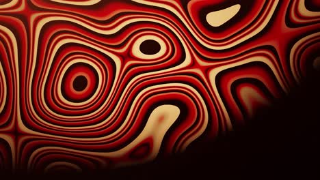 Wavy-moving-pattern-background-animation-with-black,-beige-and-red-ripples,-abstract