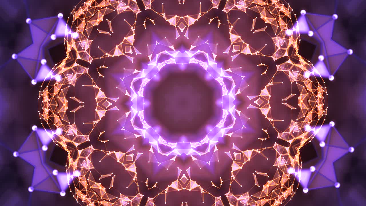 concepto de gráficos hipnóticos. animación abstracta de la secuencia de gráficos multicolores ornamentos patrones giratorios.