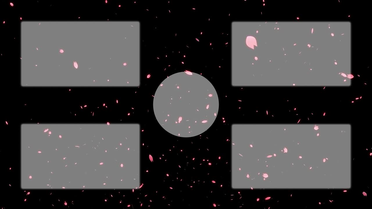 체리 꽃 잎자루 입자 끝 카드 끝 화면 모션 그래픽